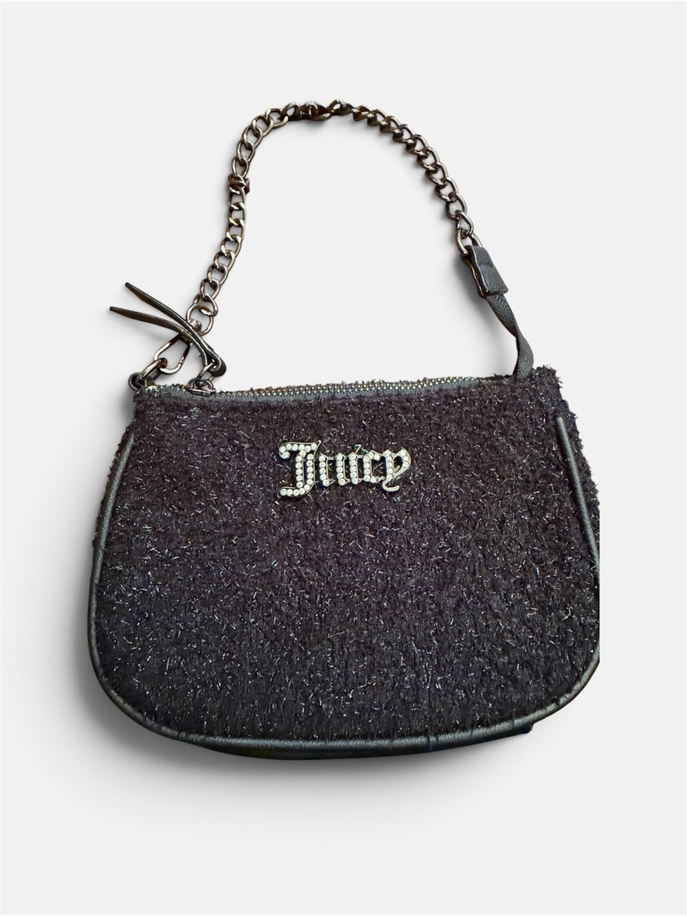 Juicy Couture Black Sparkle Mini Chain Wristlet